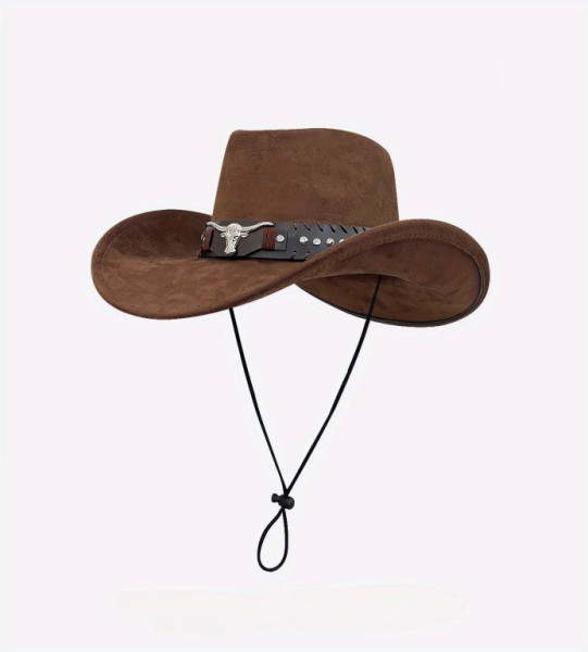 Klobouk Western Cowboy, tmavě hnědý
