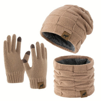 Sada čepice, nákrčník, rukavice, khaki