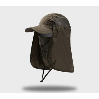 Klobouk outdoorový, hnědý, polyester, Kamper