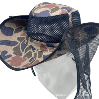 Klobouk lovecký se síťkou proti hmyzu, maskáčový, polyester, Kamper
