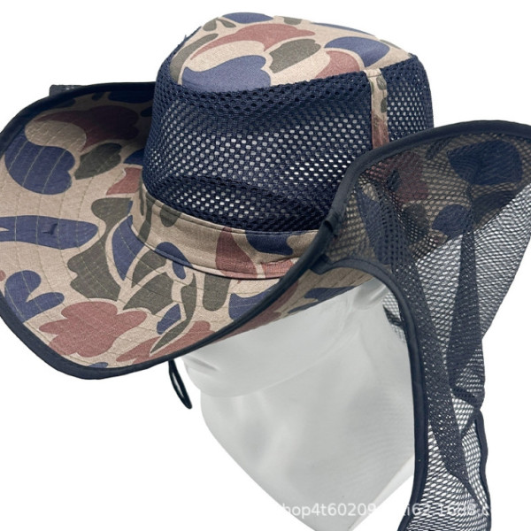 Klobouk lovecký se síťkou proti hmyzu, maskáčový, polyester, Kamper
