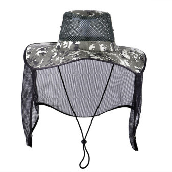 Klobouk lovecký se síťkou proti hmyzu, maskáčový, polyester, Kamper