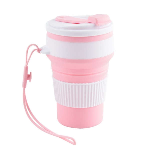 Hrnek skládací 350ml, růžový, Kamper