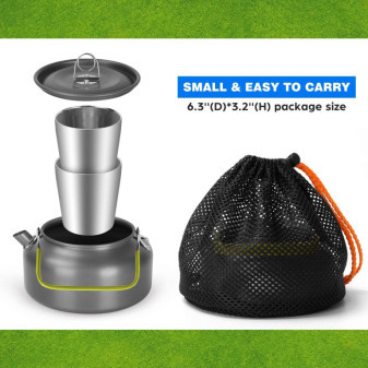 Konvice kempingová 1.2 l s 2 hrnky 180 ml, Kamper