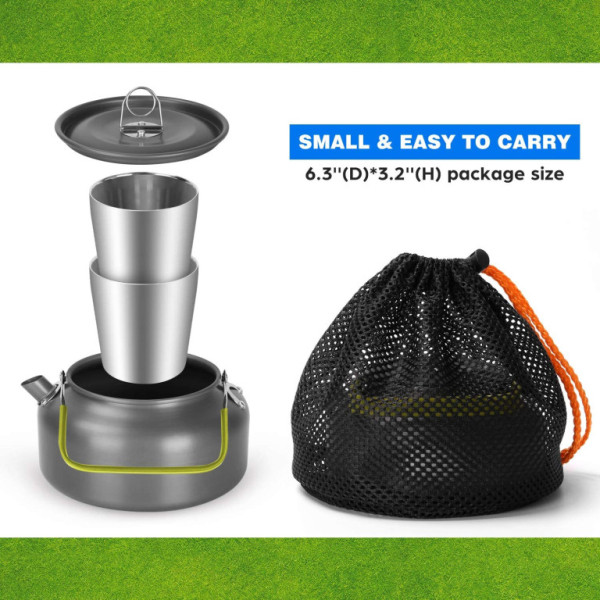 Konvice kempingová 1.2 l s 2 hrnky 180 ml, Kamper