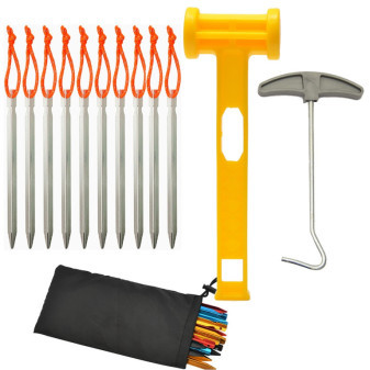 Kolíky stanové, hliník + plast, 10ks, 18 cm, Kamper