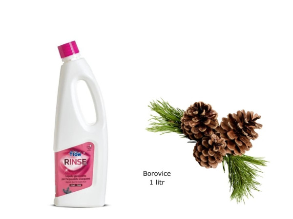 Flow Rinse WC chemie - sanitární přípravek pro splachovací nádrže chemických WC BOROVICE 1L
