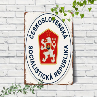 Plaketa dekorativní ČSSR 20x30cm, bílý okraj
