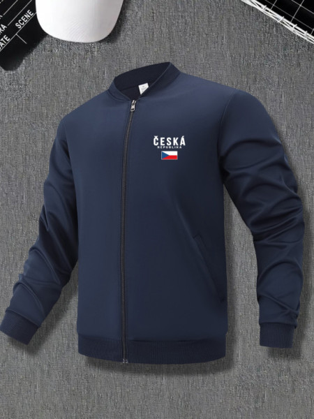 Bunda pánská s potiskem vlajky ČR, modrá, XXL