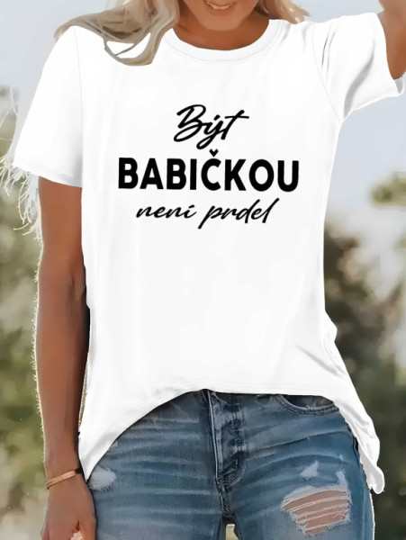 Tričko dámské s nápisem, bílé, XL