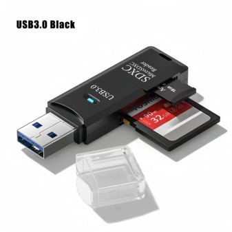 2v1 mini USB 3.0 čtečka karet, adaptér pro SD, bílý
