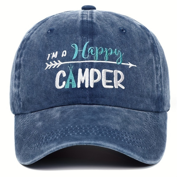 Kšiltovka s nápisem Im happy camper, námořnická modř