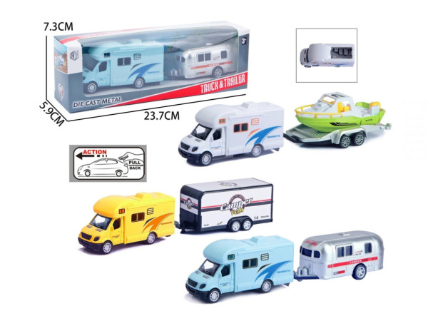 Model obytný karavan s přívěsem