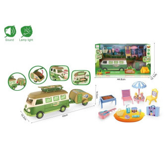 Model obytný karavan s přívěsem