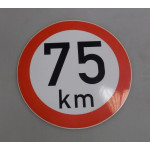 Samolepka rychlosti 75 km (průměr 190mm)