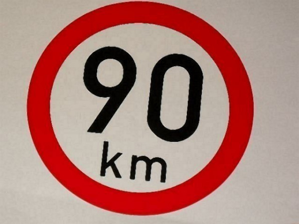 Samolepka rychlosti 90 km (průměr 200mm)