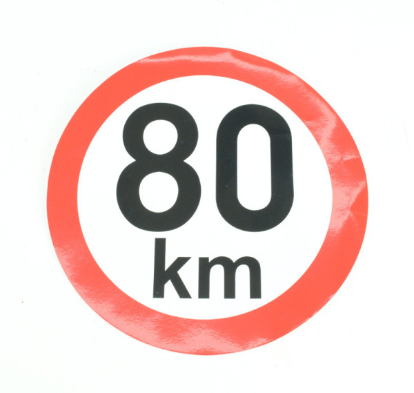Samolepka rychlosti 80 km (průměr 190mm)