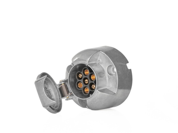 Zásuvka 7 polová hliník 12V