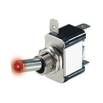 Přepínač páčkový ON-OFF, 12V/20A červená LED