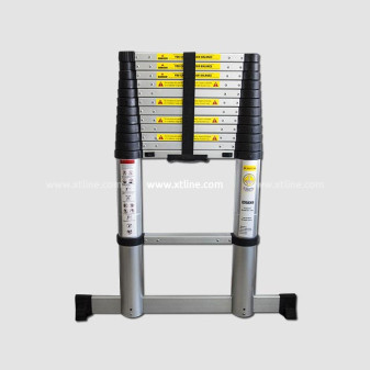 Žebřík teleskopický 3,8m, 12 příček, do 150kg, délka 86cm, šířka 50cm/ se základnou 81cm