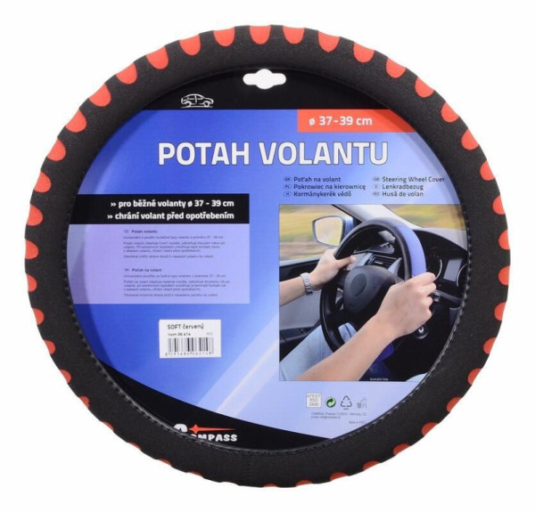 Potah volantu SOFT červený 37-39cm