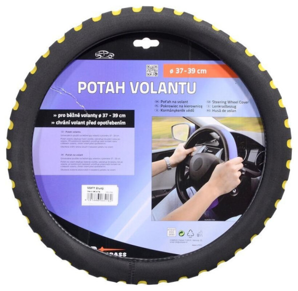 Potah volantu SOFT žlutý 37-39cm