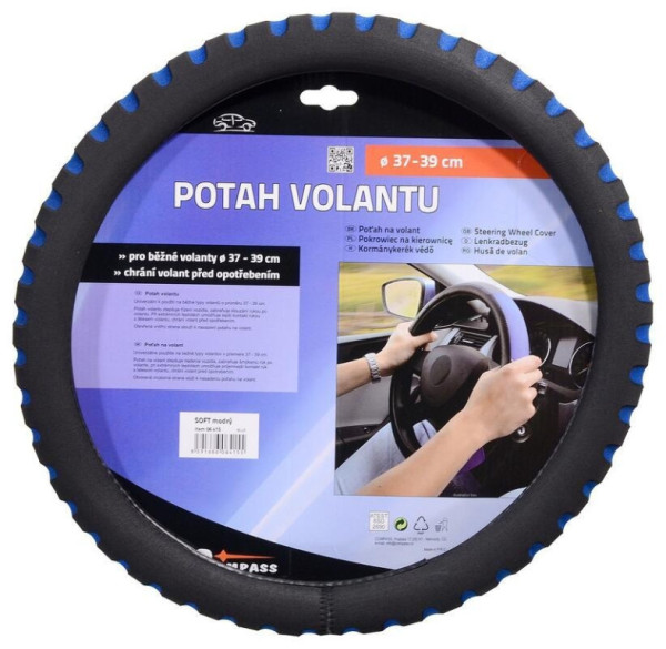 Potah volantu SOFT modrý 37-39cm