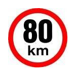 Samolepka rychlosti 80km/h (průměr 150mm)