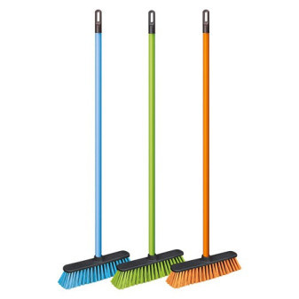 Smeták s násadou 110–116 cm – plastový, husté štětiny, mix barev