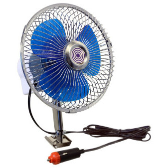 Ventilátor do auta 12 V MAXI– otočný, průměr 18 cm, napájení ze zapalovače