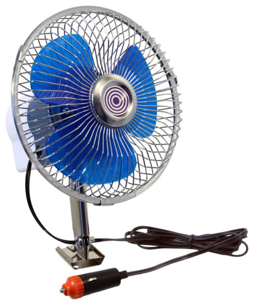Ventilátor do auta 12 V MAXI– otočný, průměr 18 cm, napájení ze zapalovače