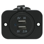 Zásuvka 2xUSB, 2.1A, 12/24V