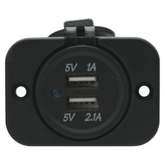Zásuvka 2xUSB, 2.1A, 12/24V