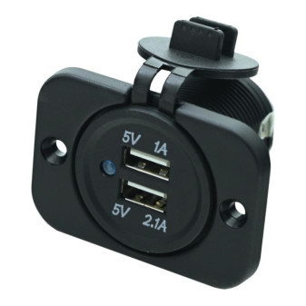 Zásuvka 2xUSB, 2.1A, 12/24V