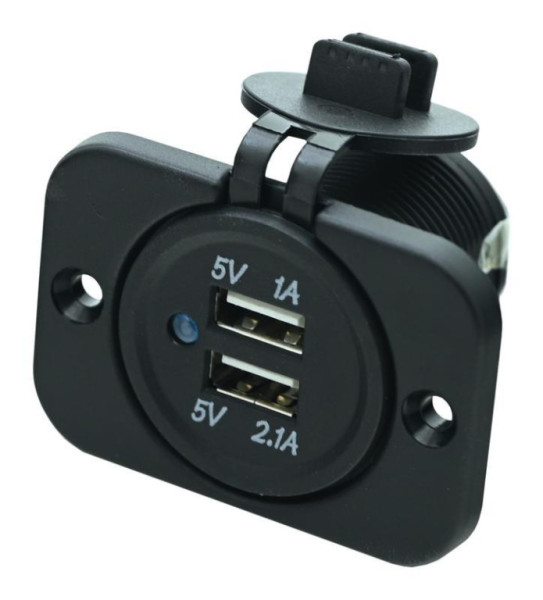 Zásuvka 2xUSB, 2.1A, 12/24V