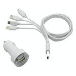 Nabíječka telefonu 12V 2,1A (Iphone 4-8, miniUSB, microUSB, USB-C)