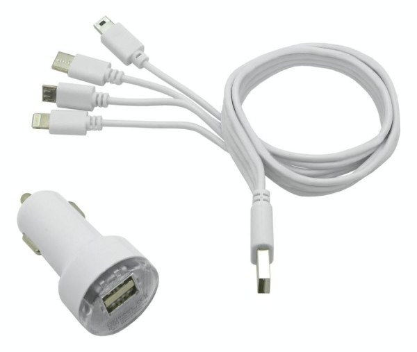 Nabíječka telefonu 12V 2,1A (Iphone 4-8, miniUSB, microUSB, USB-C)