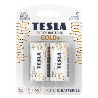 Baterie C GOLD 1,5V alkalická TESLA - balení 2 kusů