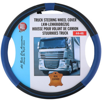 Potah volantu kožený TRUCK černo-modrý 44-46cm