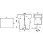 Přepínač kolébkový ON-OFF-ON 250V/15A černý