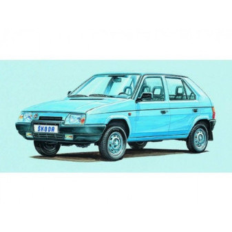 Hračka Model Kliklak Škoda Favorit 13,5x6,7cm v krabici 25x14,5x4,5cm