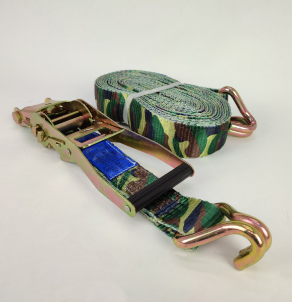 Pás upínací 2t/8m s hákem a ráčnou maskáčový