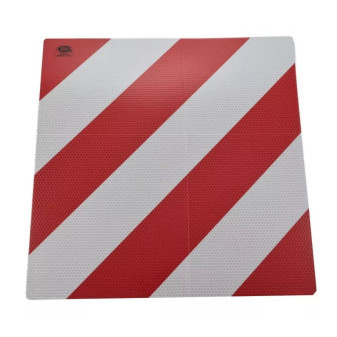 Tabule reflexní červeno bílá pro nadměrný náklad levá (500x500 mm), reflexní, pozink