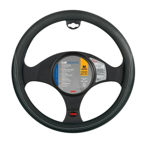 Potah volantu CLUB PREMIUM, černý, 37-39cm