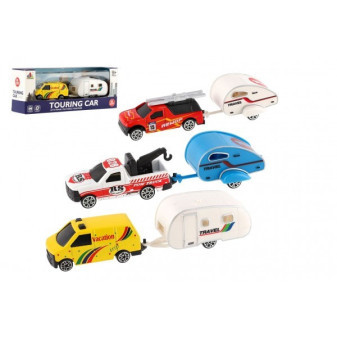 Auto s mini karavanem 14cm na volný chod