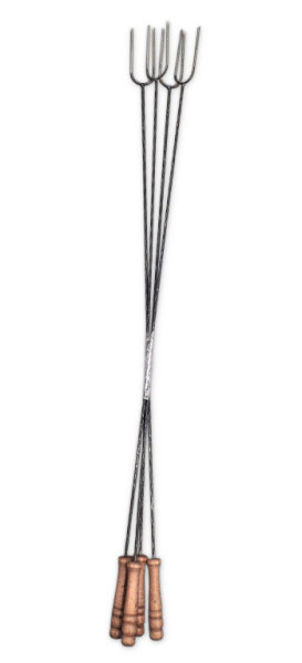 Vidlice grilovací s dřevěnou rukojetí 100cm, sada 4ks