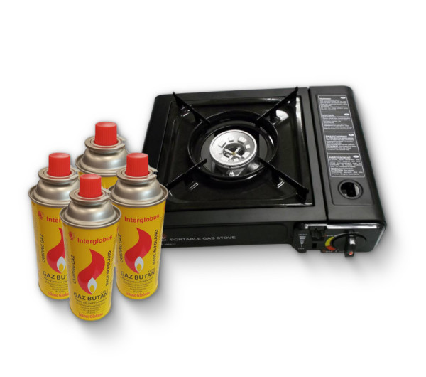 Vařič plynový 605243 a 4 ks plynových kartuší 400ml 606149