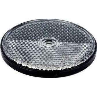 Odrazka kulatá bílá s dírou v rámečku, pr. 60mm