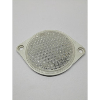 Odrazka kulatá bílá s ušima, pr. 75mm, délka 97mm