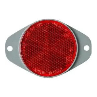 Odrazka kulatá červená s ušima, pr. 75mm, délka 100mm